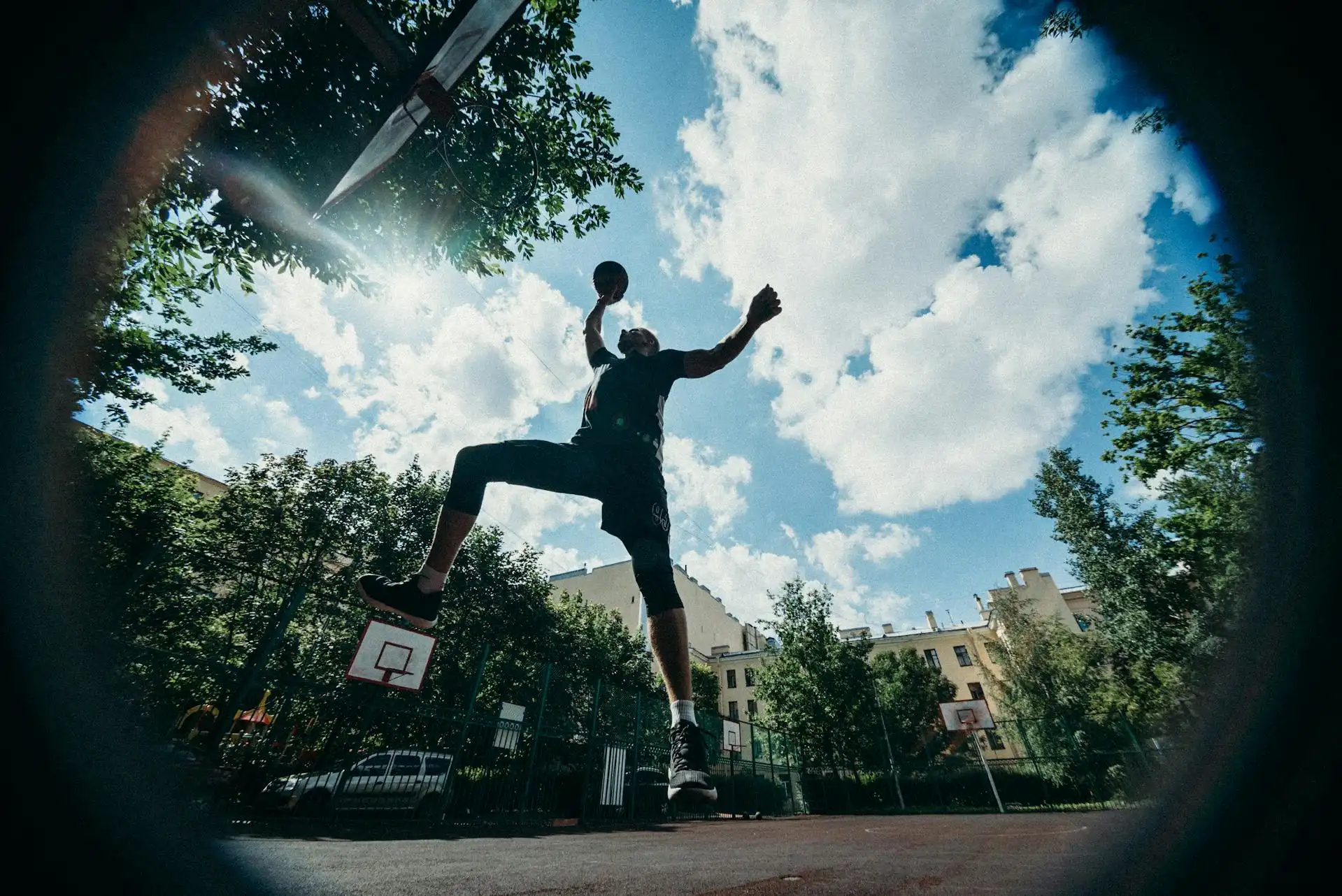 Basketball fisheye view