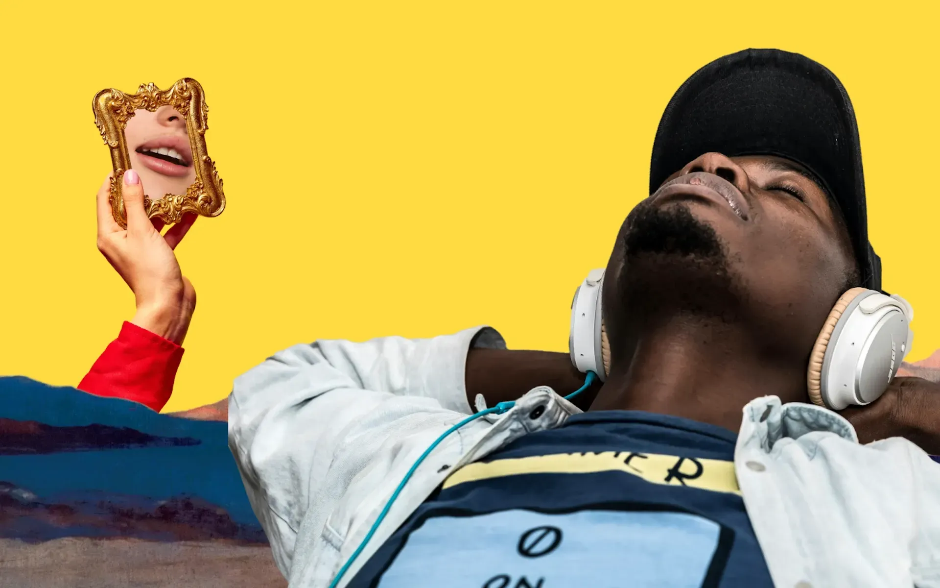 A man listening to music in his headphones