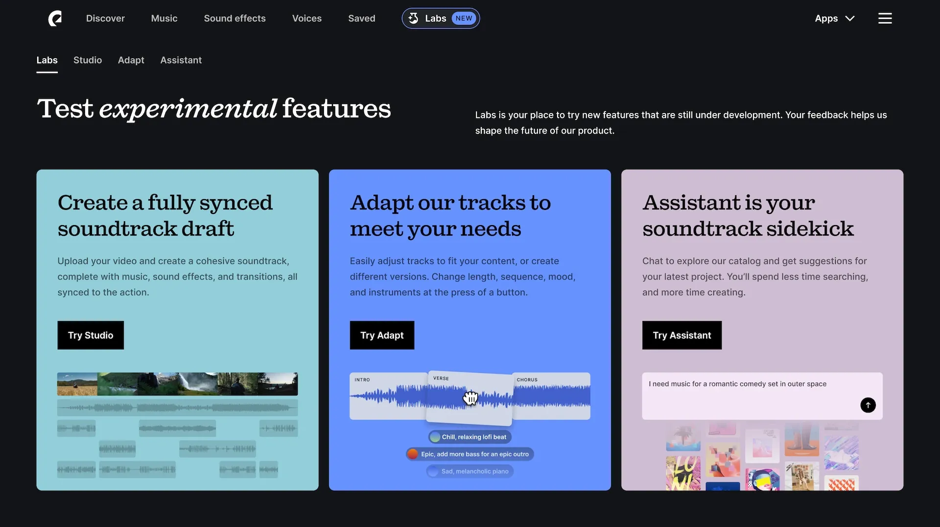 The Studio workspace